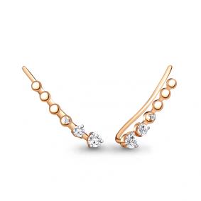 Золотые серьги AQUAMARINE 45500А с фианитом 45500А фото