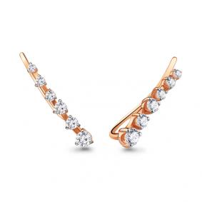 Золотые серьги AQUAMARINE 45501А с фианитом 45501А фото