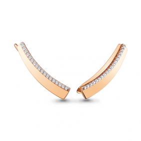 Золотые серьги AQUAMARINE 45502А с фианитом 45502А фото