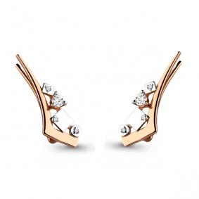 Золотые серьги AQUAMARINE 45507 с фианитом 45507 фото