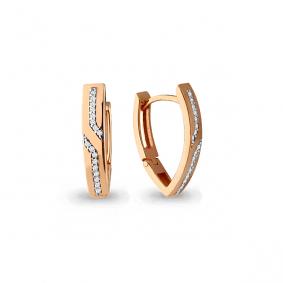 Золотые серьги AQUAMARINE 45647А с фианитом 45647А фото