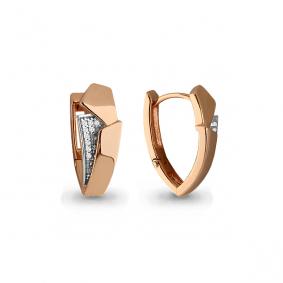 Золотые серьги AQUAMARINE 45748А с фианитом 45748А фото