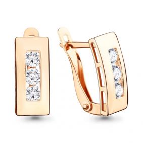 Золотые серьги AQUAMARINE 46105 с фианитом 46105 фото