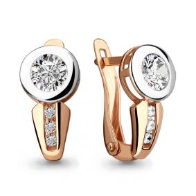 Золотые серьги AQUAMARINE 46109 с фианитом 46109 фото