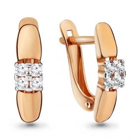 Золотые серьги AQUAMARINE 46116 с фианитом 46116 фото