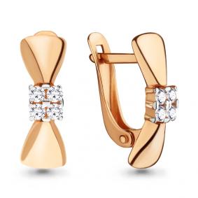 Золотые серьги AQUAMARINE 46118 с фианитом 46118 фото