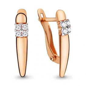 Золотые серьги AQUAMARINE 46121 с фианитом 46121 фото