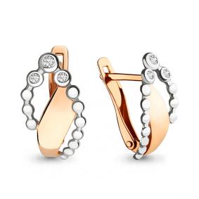 Золотые серьги AQUAMARINE 46146 с фианитом 46146 фото