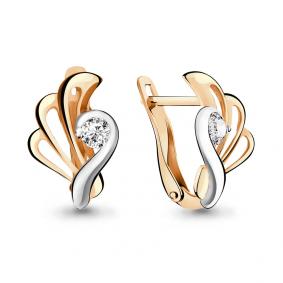 Золотые серьги AQUAMARINE 46161 с Swarovski 46161 фото