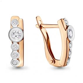 Золотые серьги AQUAMARINE 46351 с фианитом 46351 фото