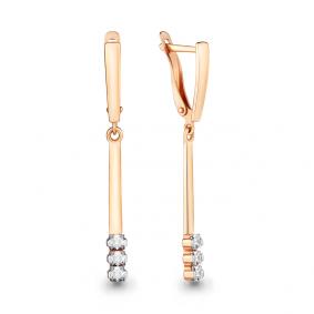 Золотые серьги AQUAMARINE 46392 с фианитом 46392 фото