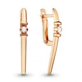 Золотые серьги AQUAMARINE 46399 с фианитом 46399 фото