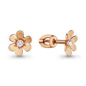 Золотые серьги AQUAMARINE 46410 с фианитом 46410 фото