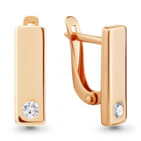 Золотые серьги AQUAMARINE 46463 с фианитом 46463 фото