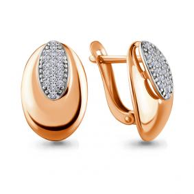 Золотые серьги AQUAMARINE 46500А с фианитом 46500А фото