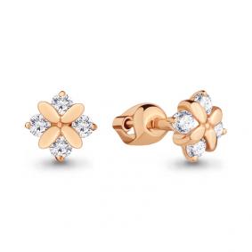 Золотые серьги AQUAMARINE 46505 с фианитом 46505 фото