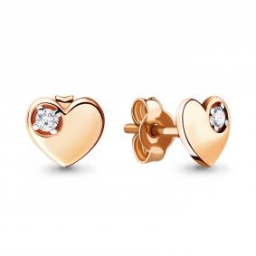 Золотые серьги AQUAMARINE 46593 с фианитом 46593 фото