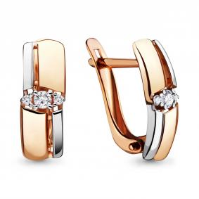 Золотые серьги AQUAMARINE 46613 с фианитом 46613 фото