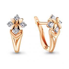 Золотые серьги AQUAMARINE 46636 с фианитом 46636 фото