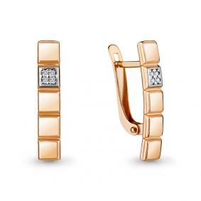 Золотые серьги AQUAMARINE 46825 с фианитом 46825 фото