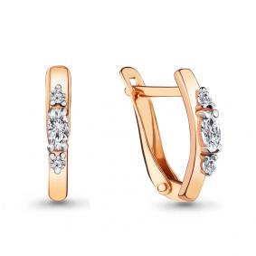 Золотые серьги AQUAMARINE 46901 с фианитом 46901 фото