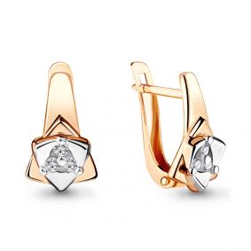 Золотые серьги AQUAMARINE 46931 с фианитом 46931 фото