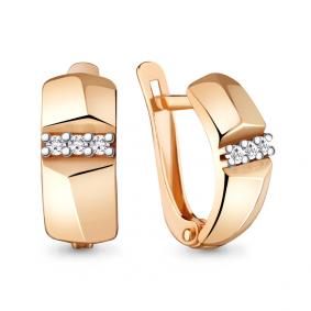 Золотые серьги AQUAMARINE 48211 с фианитом 48211 фото