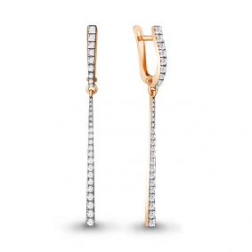 Золотые серьги AQUAMARINE 48252А с фианитом 48252А фото