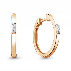 Золотые серьги AQUAMARINE 48327 с фианитом 48327 фото