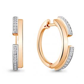 Золотые серьги AQUAMARINE 48328А с фианитом 48328А фото