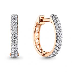 Золотые серьги AQUAMARINE 48496А с фианитом 48496А фото