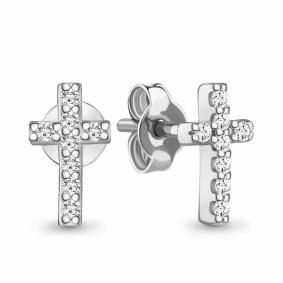 Серьги из белого золота AQUAMARINE 48915Аб с фианитом 48915Аб фото