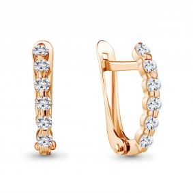 Золотые серьги AQUAMARINE 49172 с фианитом 49172 фото