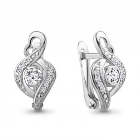 Серьги из белого золота AQUAMARINE 49179Аб с фианитом 49179Аб фото