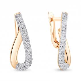 Золотые серьги AQUAMARINE 49529 с ювелирным кристаллом 49529 фото