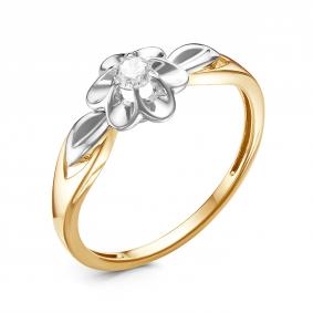 Кольцо из лимонного золота RoseGrace 5-2518-103-1Ж с бриллиантом 5-2518-103-1Ж фото