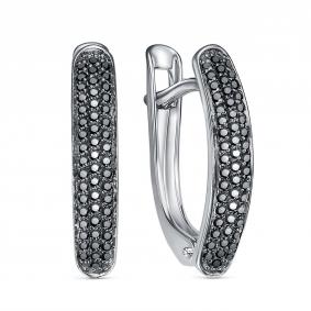 Серьги из белого золота RoseGrace 5-2548-103-2Б-Чбр с бриллиантом 5-2548-103-2Б-Чбр фото