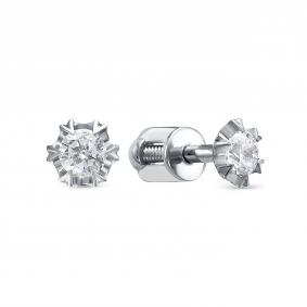 Серьги из белого золота RoseGrace 5-2964-103-2Б с бриллиантом 5-2964-103-2Б фото