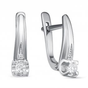 Серьги из белого золота RoseGrace 5-3090-103-2Б с бриллиантом 5-3090-103-2Б фото