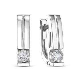 Серьги из белого золота RoseGrace 5-5485-103ИНВ-2Б с бриллиантом 5-5485-103ИНВ-2Б фото
