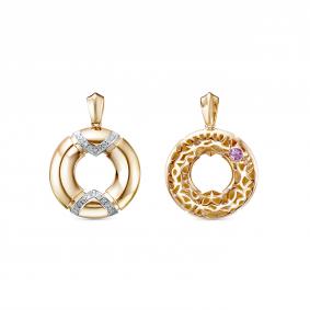 Золотая подвеска RoseGrace 5-5647-103-3К-СапРоз с бриллиантом и сапфиром 5-5647-103-3К-СапРоз фото