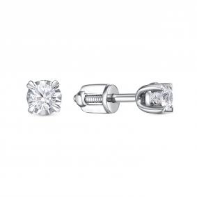 Серьги из белого золота RoseGrace 5-5826-103И1-2Б с бриллиантом 5-5826-103И1-2Б фото
