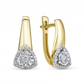 Серьги из лимонного золота RoseGrace 5-5905-103И2-2Ж с бриллиантом 5-5905-103И2-2Ж фото