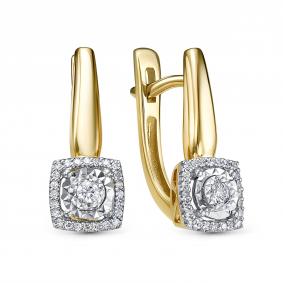 Серьги из лимонного золота RoseGrace 5-5909-103И2-2Ж с бриллиантом 5-5909-103И2-2Ж фото