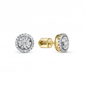 Серьги из лимонного золота RoseGrace 5-5910-103И2-2Ж с бриллиантом 5-5910-103И2-2Ж фото