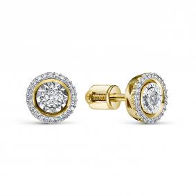 Серьги из лимонного золота RoseGrace 5-5911-103И2-2Ж с бриллиантом 5-5911-103И2-2Ж фото