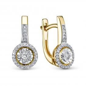 Серьги из лимонного золота RoseGrace 5-5913-103И2-2Ж с бриллиантом 5-5913-103И2-2Ж фото