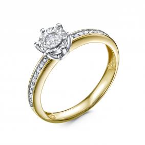 Кольцо из лимонного золота RoseGrace 5-5924-103И2-1Ж с бриллиантом 5-5924-103И2-1Ж фото