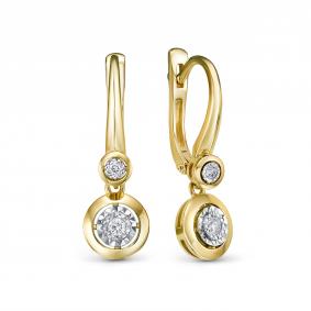Серьги из лимонного золота RoseGrace 5-5925-103И2-2Ж с бриллиантом 5-5925-103И2-2Ж фото