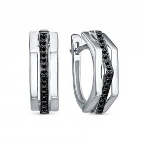 Серьги из белого золота RoseGrace 5-5954-106-2Б-Чбр с бриллиантом 5-5954-106-2Б-Чбр фото